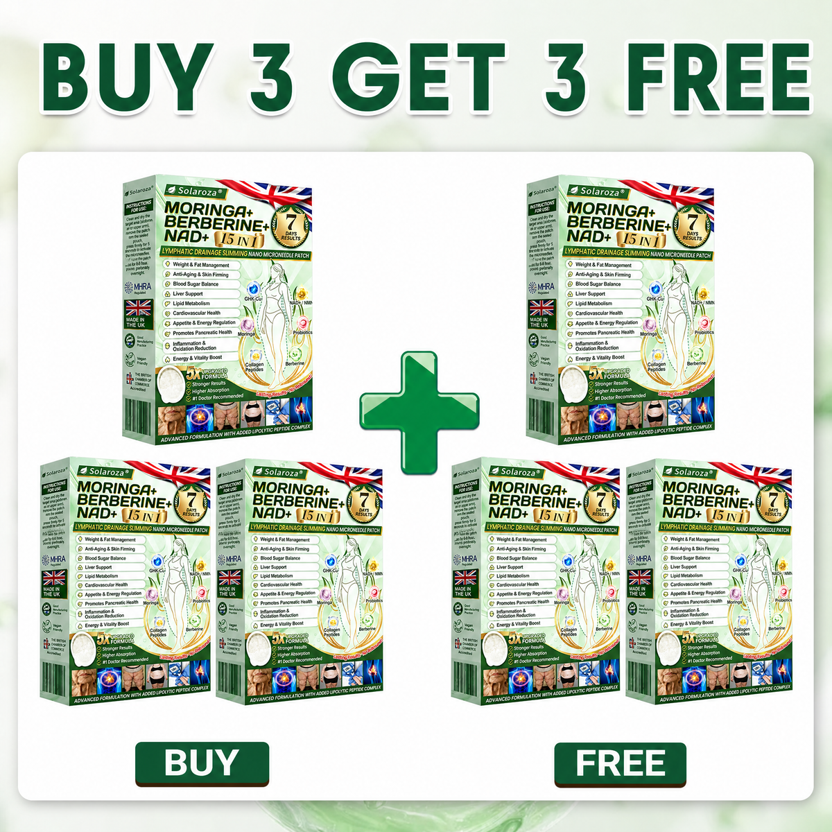 ✅Official Store | 🏆 Solaroza® Moringa & Berberine 15-IN-1 Advanced Nano Microneedle Patch (Once Daily, visible changes in 7 days) ✅ Obesity, Diabetes, Sleep Apnea, And Joint Issues
